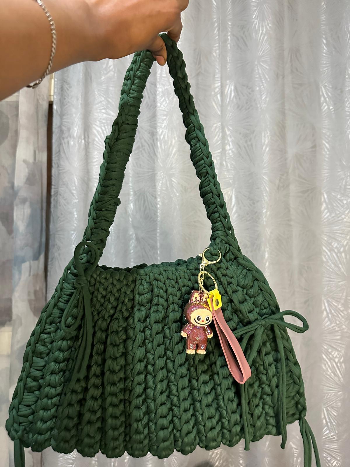 Handmade Green Shoulder Bag