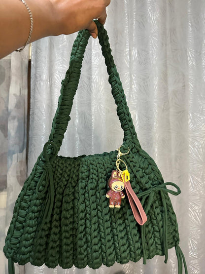 Handmade Green Shoulder Bag