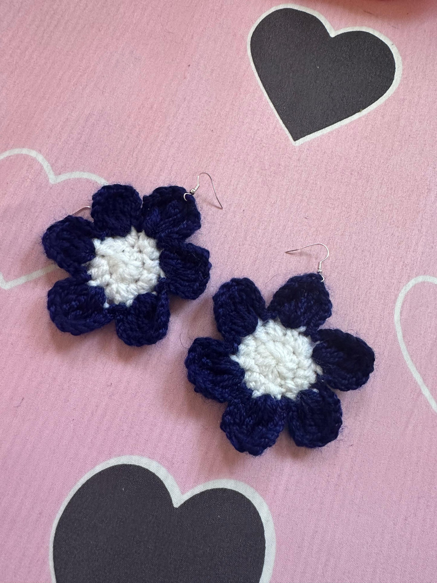 Handmade Crochet Flower Earrings