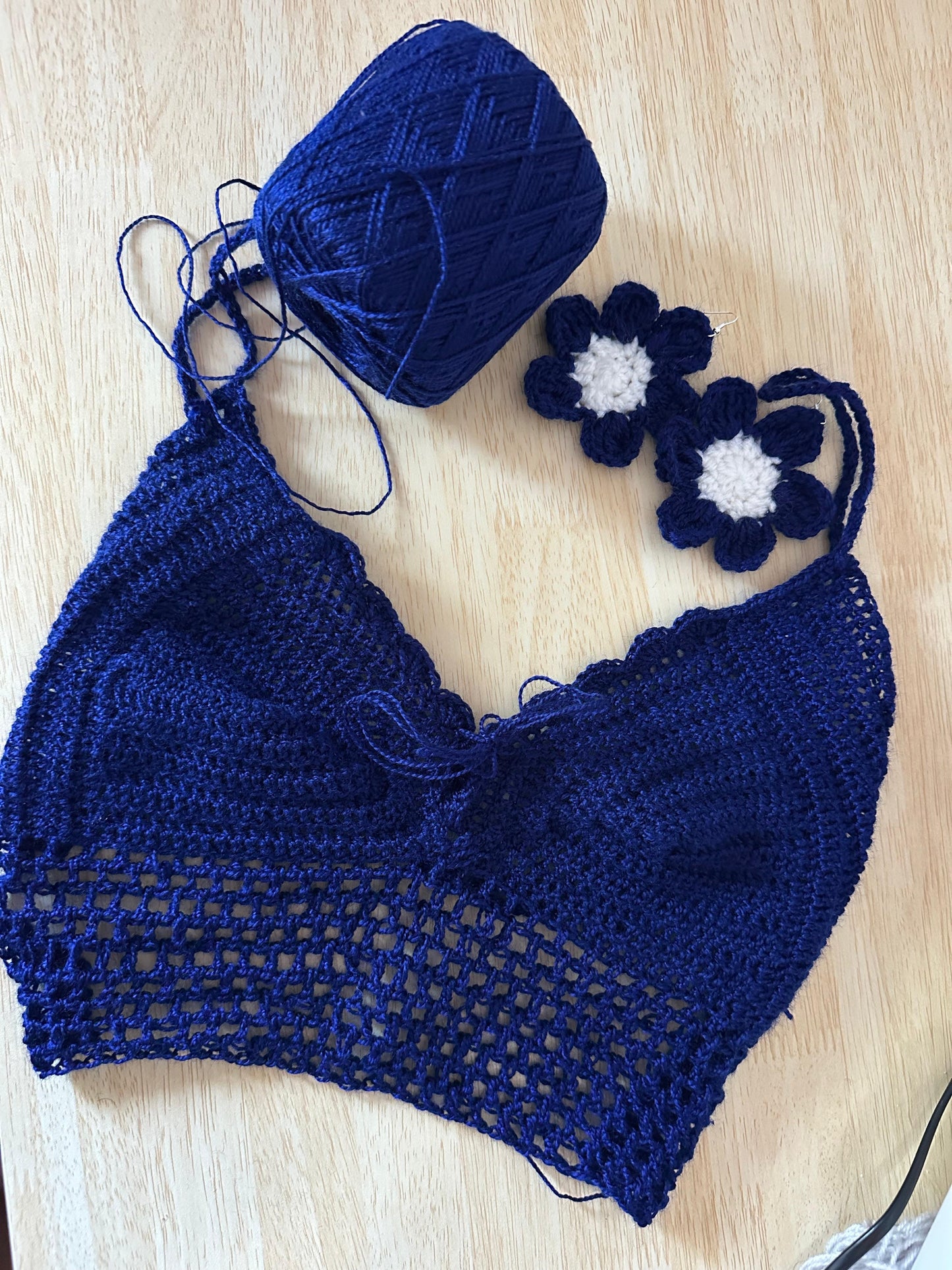 Handmade Crochet Flower Earrings