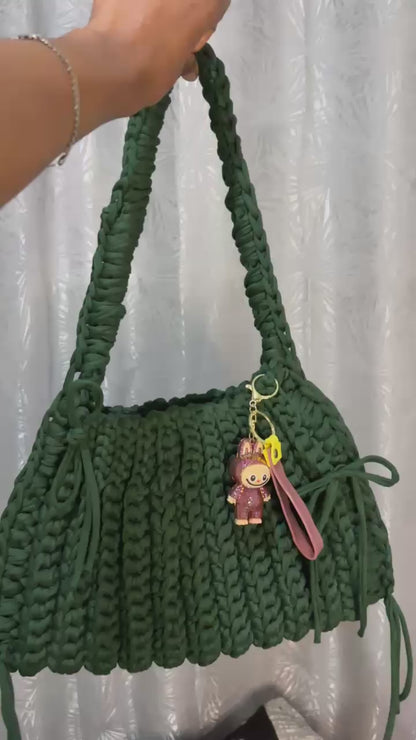 Handmade Green Shoulder Bag